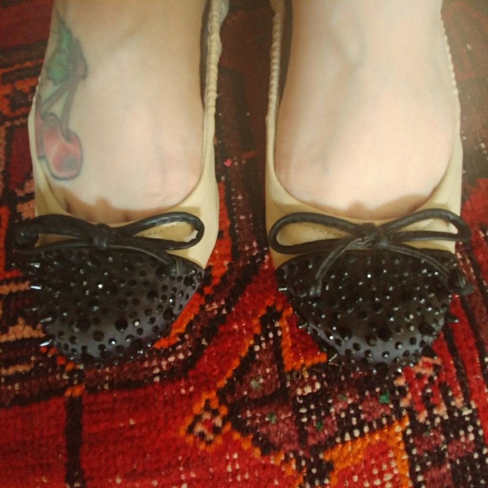 Vera Wang Spiked Ballet Flats